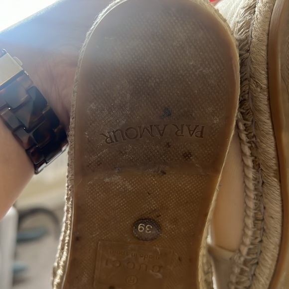 GUCCI Women's GG Logo EU 39 Web cream color Canvas Espadrilles Flats - Picture 12 of 16